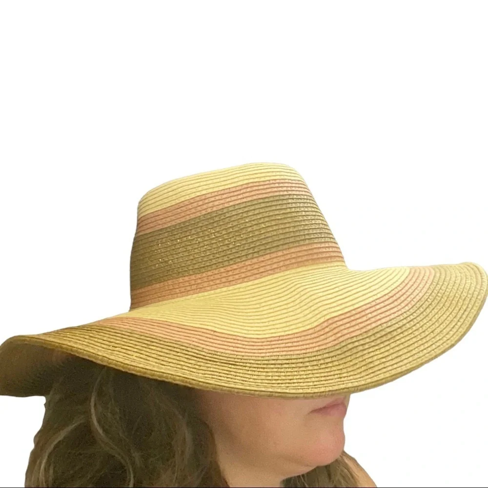 D&Y Wide Brim Sun Hat Woven 100% Paper Raffia Boho Beach Day